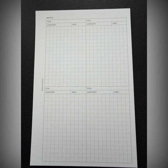 Cloth & Paper Archive Planner Insert - Picture 2 of 5